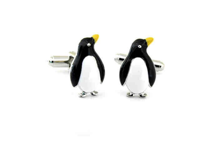 Enameled Penguin Cufflinks - Photo 1