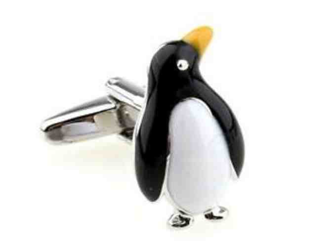 Enameled Penguin Cufflinks