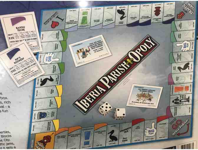 Family Game night including Iberia Parish Monopoly
