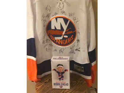 Autographed New York Islanders Hockey Jersey and Bobblehead