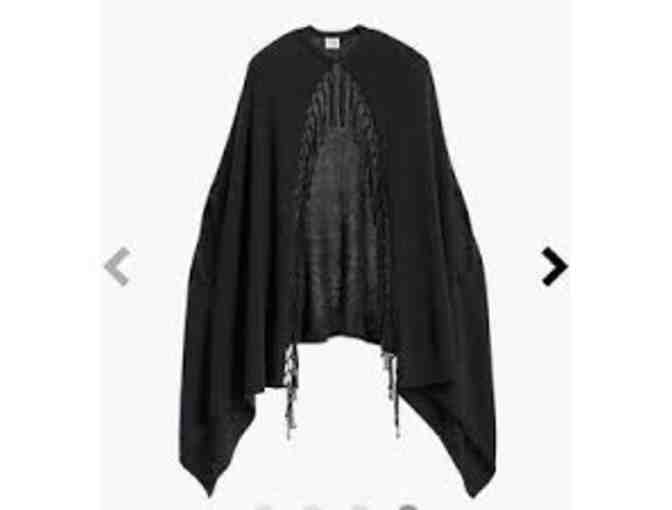 Chico's Mimi Fringe Cape - Black, One Size