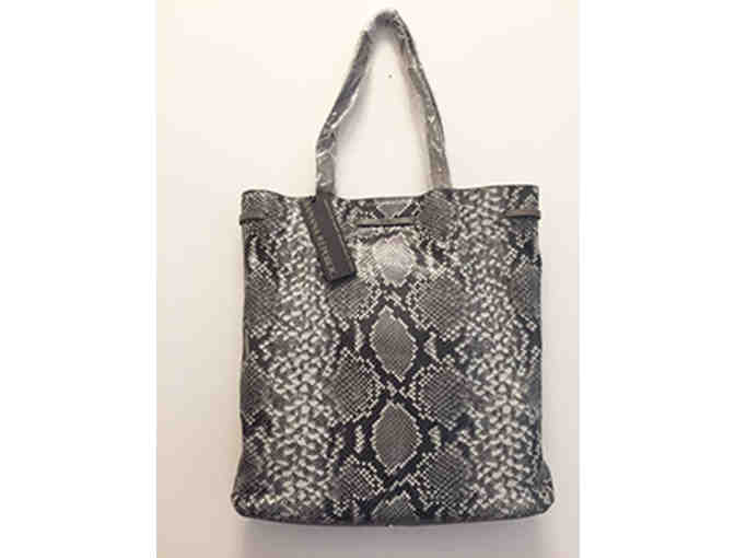 Portfolio Snake-Effect Leather Phone-Charging Tote