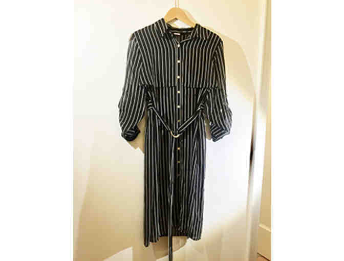 Chico's Striped Midi Shirt Dress