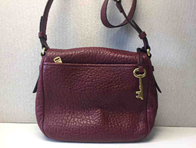 Fossil Maroon Leather Crossbody Bag