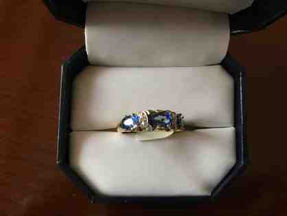 "Hugs & Kisses" Genuine Sapphire and Diamond Ring