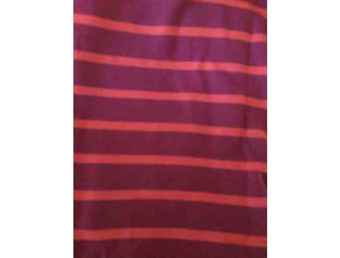 LuLaRoe Julia dress - Size 3XL Mulberry and Coral striped