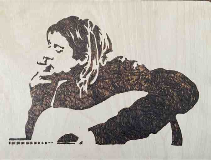 9" x 12" Wood Burning: Kurt Cobain - Photo 1