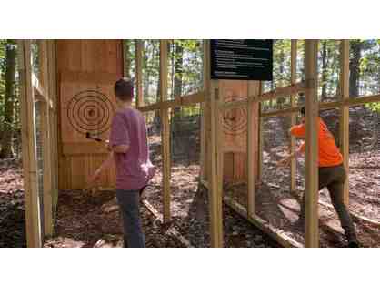 Axe Throwing at The Adventure Park in Storrs, Conn.