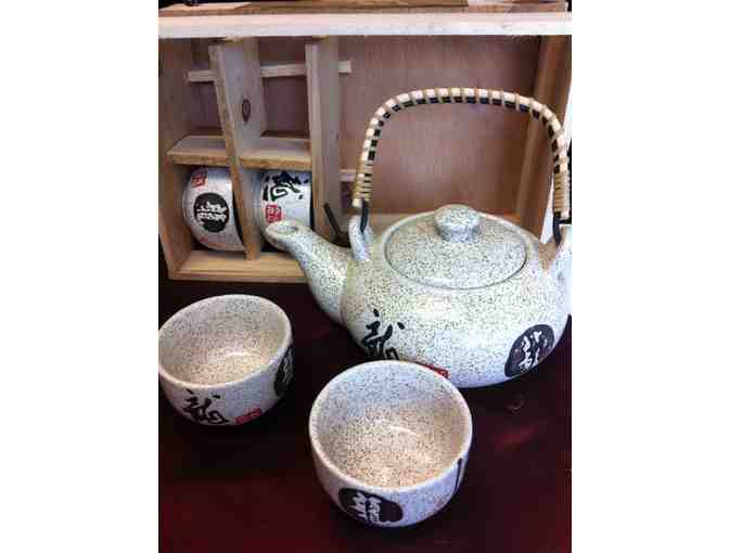 Chinese Tea Set with Silk Placemats