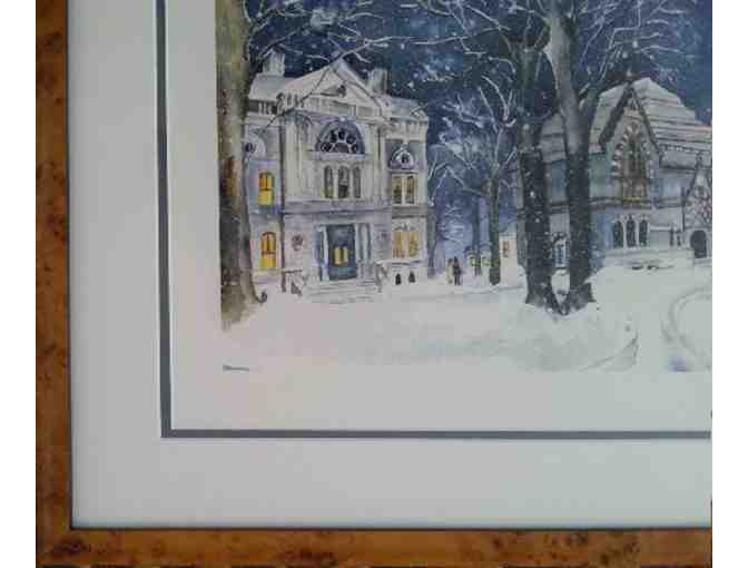 Framed Reproduction of 'Christmas on Park Square 1912' by Marguerite Bride