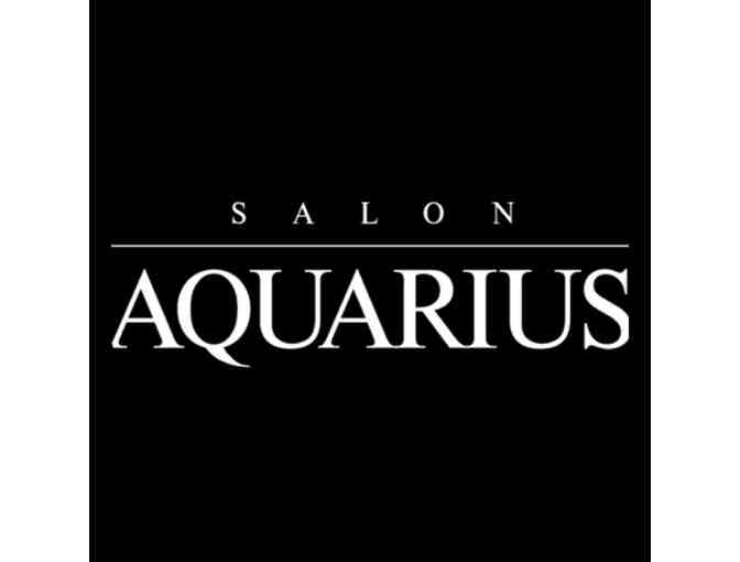 Salon Aquarius hair products and candle
