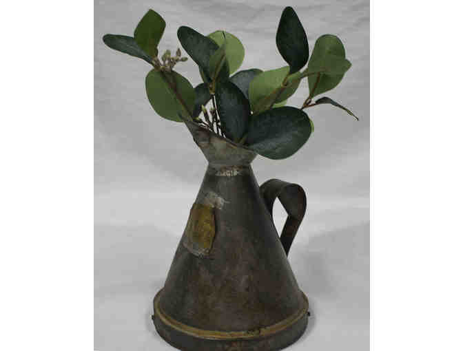 Backroads Market & Designs watering can and faux eucalyptus plant