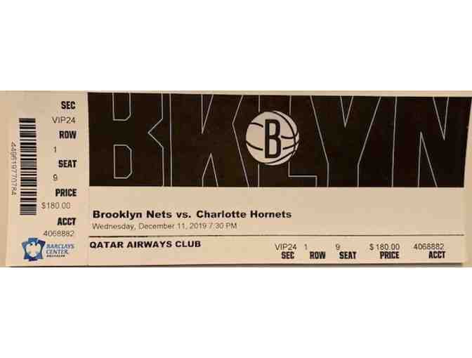 2 tickets Row 1 VIP Center-court  Nets vs Hornets on Dec 11 - Photo 3