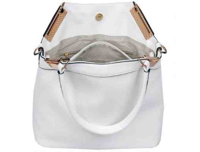 Faux-Leather Gabby Tote w/Removable Pouch - 2 bags in one!
