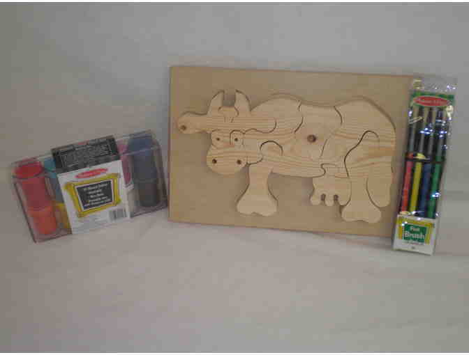 Wooden Cow Puzzle Paint Kit