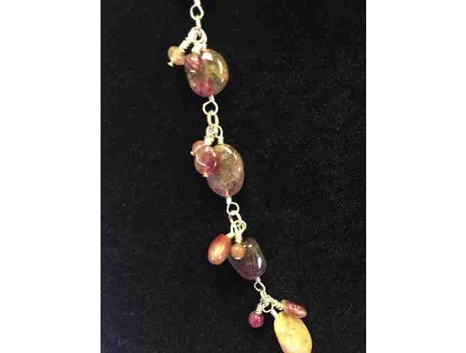 Pink Tourmaline Dangle Necklace