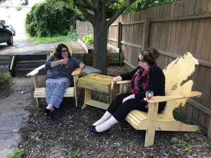 Handcrafted Wood Michigan Adirondack Chairs and Center Table