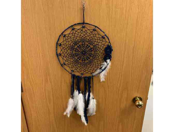 Black with White Feathers Dream Catcher - Photo 1