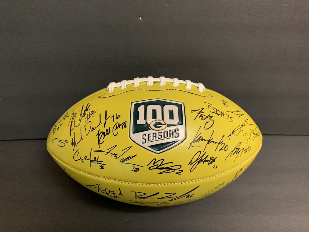 packers 100 seasons autographed football