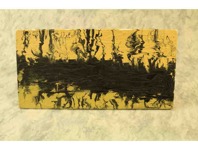 Yellow with Black Texture Paint Canvas - Photo 1