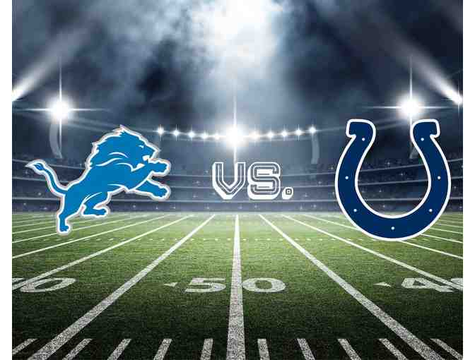 Two Tickets: Detroit Lions vs. Indianapolis Colts Lower Sideline