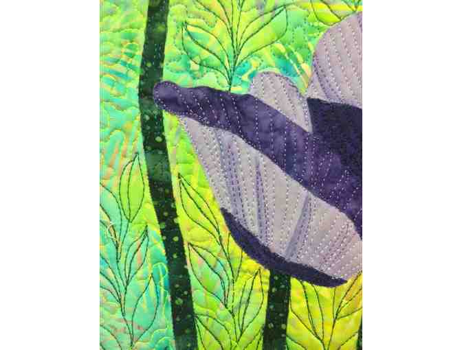 Purple Poppies II Original Art Quilt by Lenore Crawford