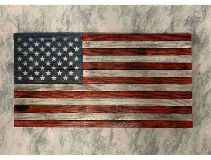 Hand Painted Wood American Flag - Photo 1