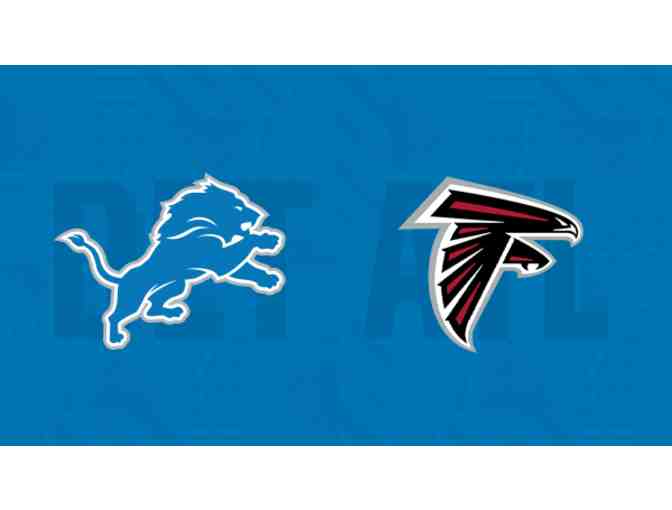 Two Tickets: Detroit Lions vs. Atlanta Falcons Lower Sideline (Aisle Seats)