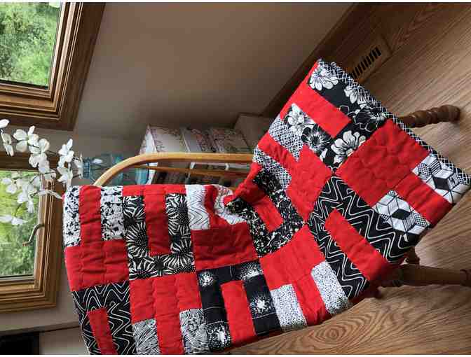 Homemade Quilt - Black, White and Red