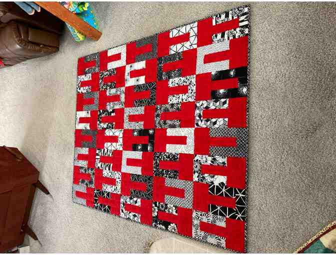 Homemade Quilt - Black, White and Red