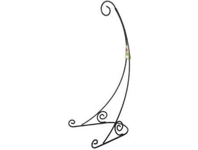 Red Flower Glass Gazing Globe With Stand