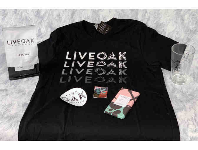 Live Oak Coffee Gift Basket w/ $15 Gift Card T Shirt (Size L)