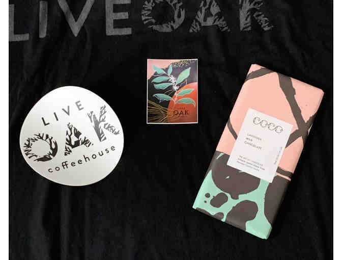 Live Oak Coffee Gift Basket w/ $15 Gift Card T Shirt (Size L)