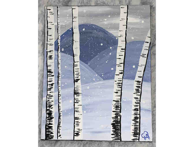 Snowy Birch Canvas Painting