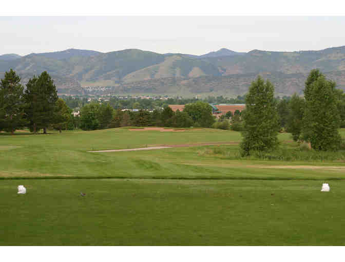 Raccoon Creek Golf Course foursome with carts