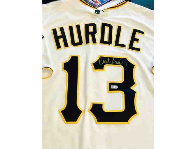 Autographed MLB jersey signed by Pittsburgh Pirates manager Clint Hurdle