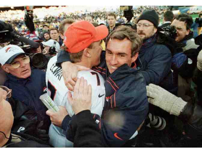 Denver Broncos Flag signed by Legendary head coach Mike Shanahan