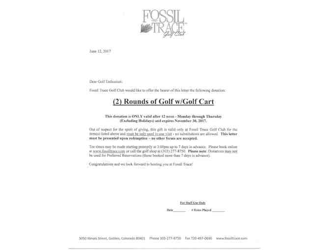 Round of Goilf for 2, with carts M-Th only at Fossil Trace Golf Course