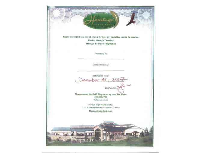 Round of Golf for 4, with carts, M - Th only at Heritage Eagle Bend Golf Club