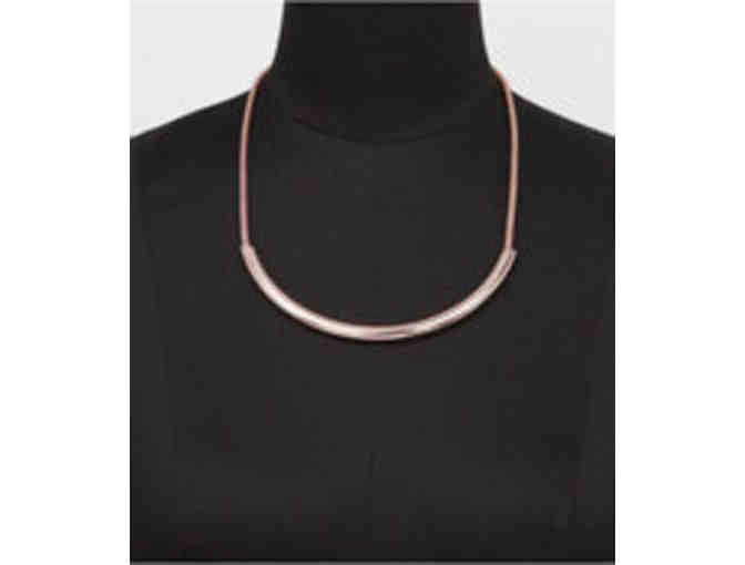 Curved Metal and Mesh Chain  Necklace from Express