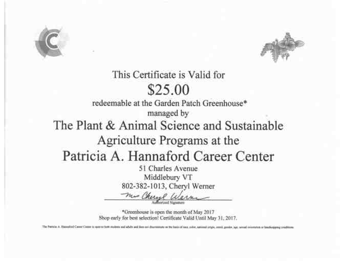 Garden Patch Greenhouse Gift Certificate