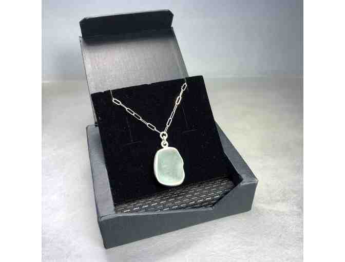 Seaglass Pendant on Sterling Silver Chain Handcrafted by Rebecca Zelis