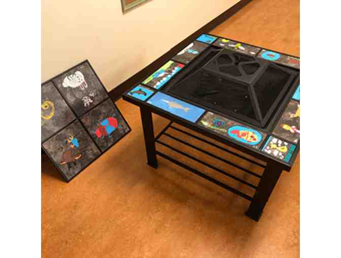 Mr. Brown's Lower Elementary Class Unique Hand Painted Tile Fire Pit/Table - Photo 1