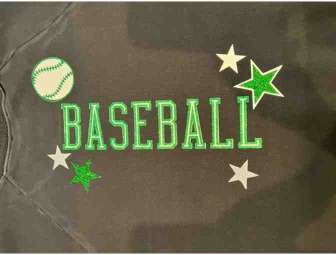 Short Sleeve Ladies Sweatshirt with Custom Dragon Baseball Design