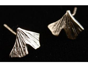 Sterling Silver Ginkgo Leaf Earrings