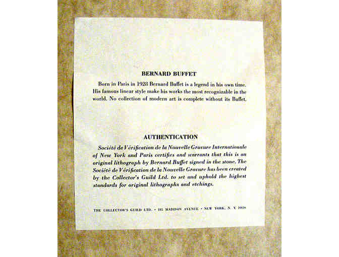 Framed lithograph by Bernard Buffet