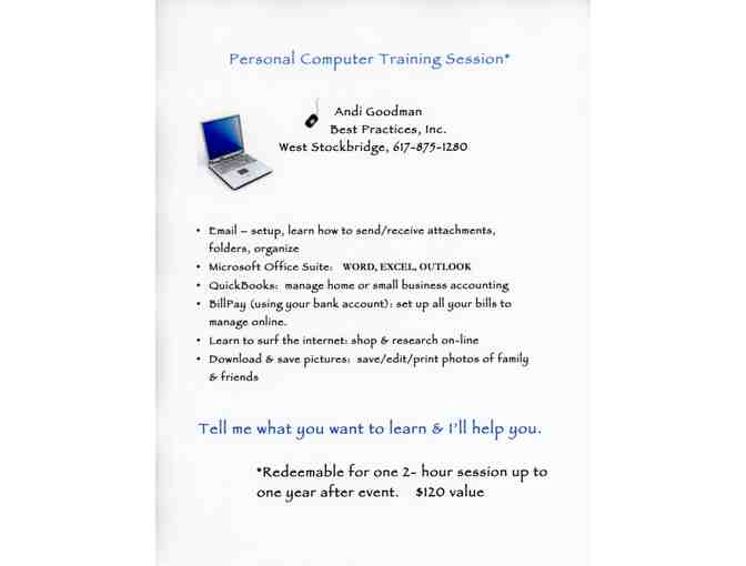 Personal Computer Training Session - Offering #1