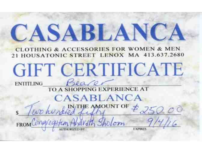 Gift Certificate for CASABLANCA