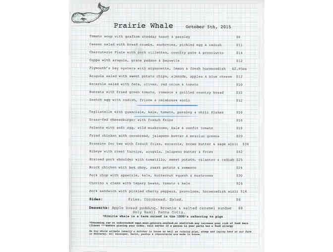 Gift Certificate for Prairie Whale