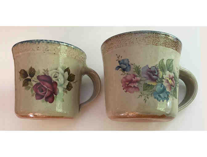 Four Monroe Salt Works floral mugs